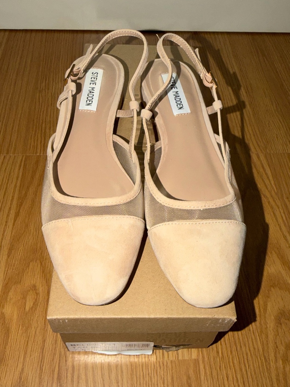 Steve Madden Blush Mesh & Suede Slingback Flats